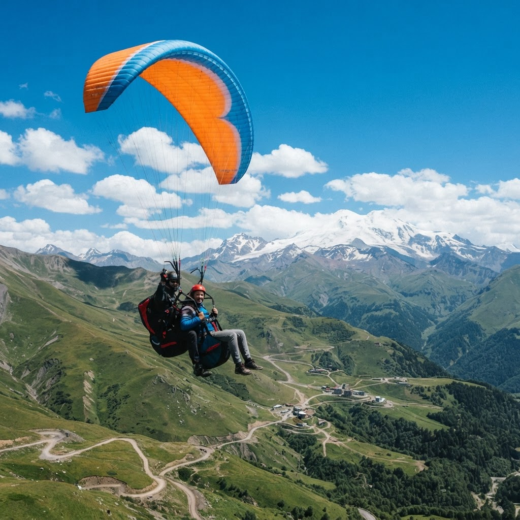 Paragliding over Gudauri